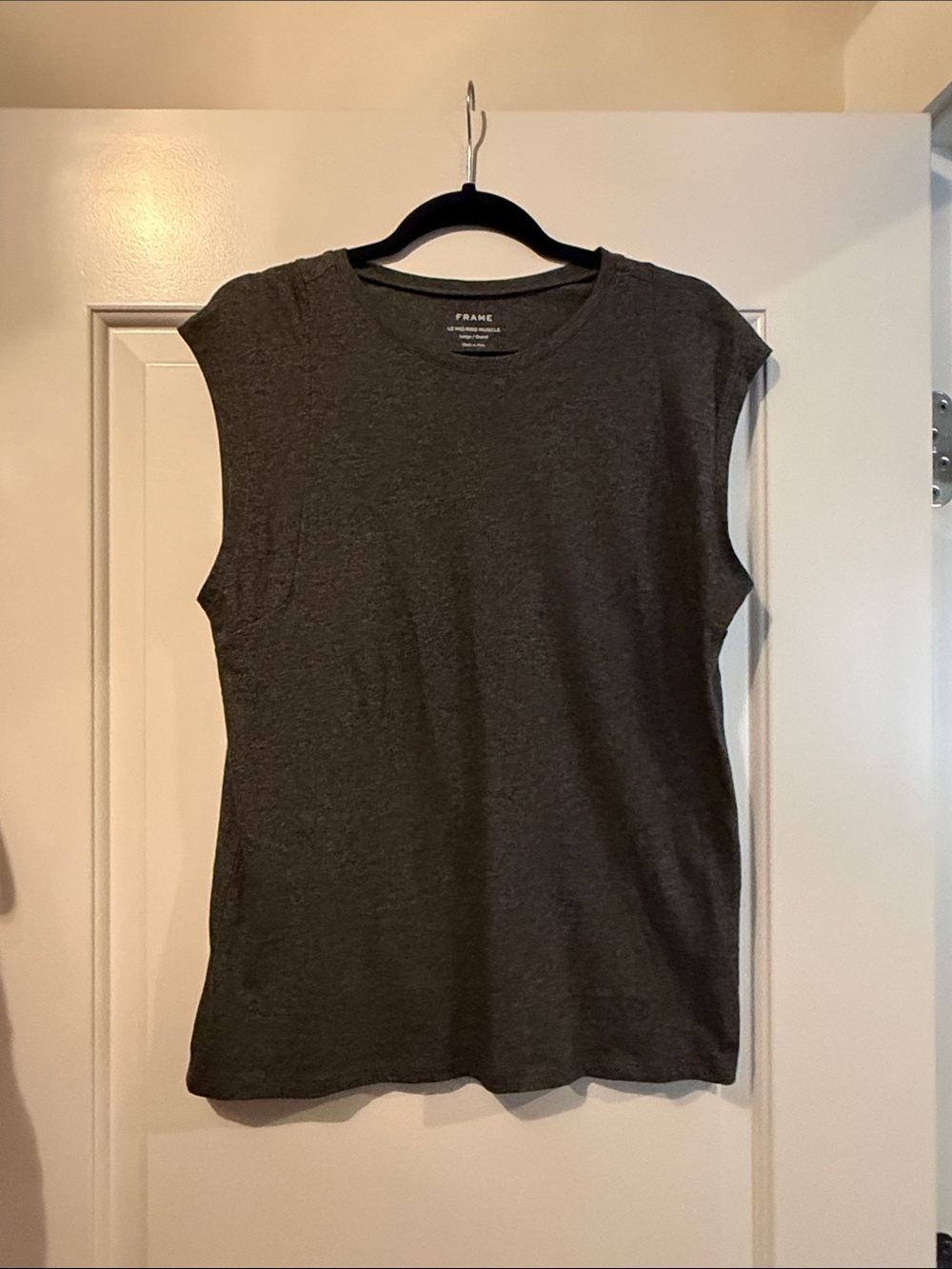 Frame Denim Sleeveless Tank Top — Charcoal